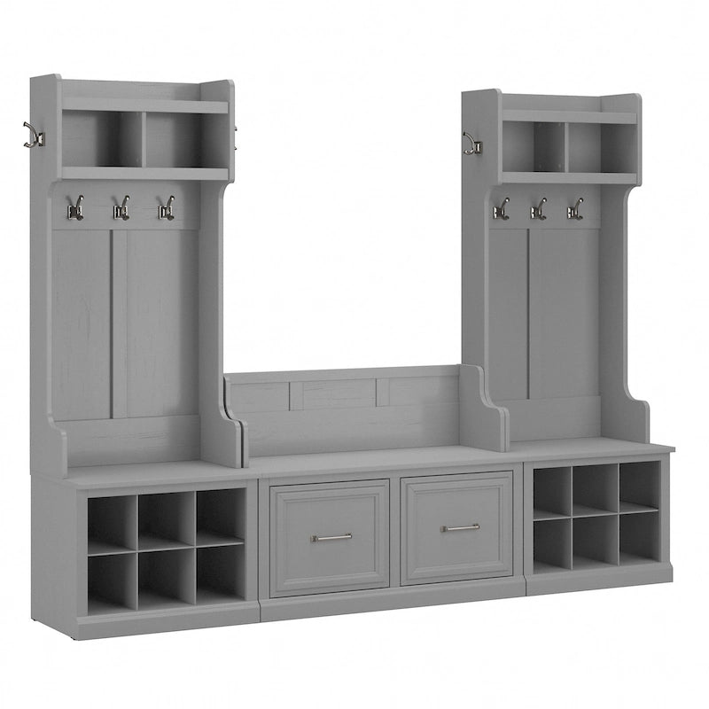 Porte-manteau et banc à chaussures avec portes