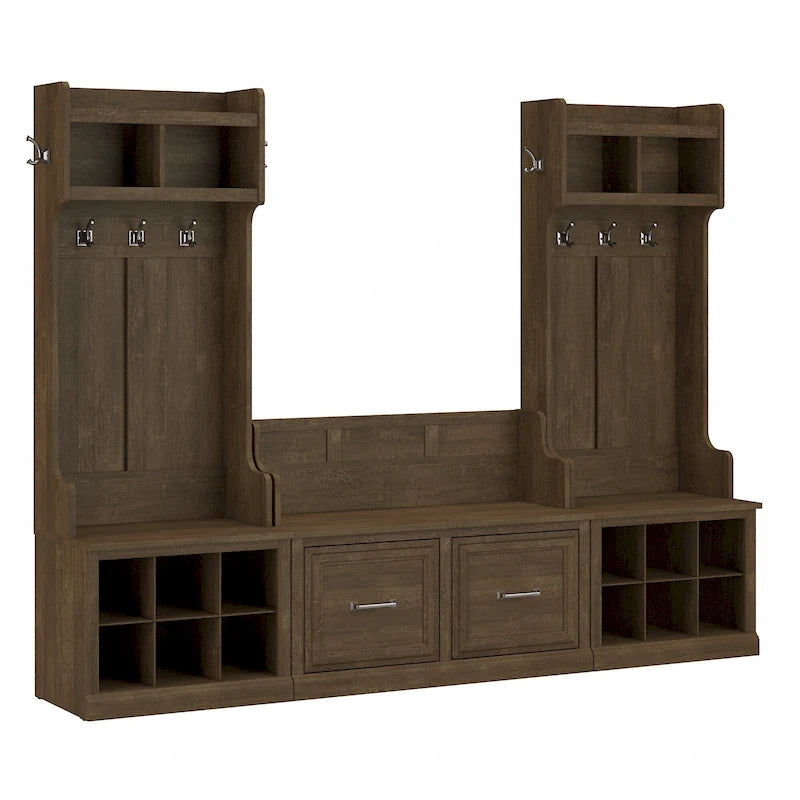 Porte-manteau et banc à chaussures avec portes
