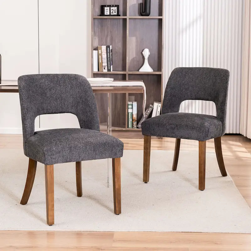 Lot de 2 chaises de salle à manger avec revêtement en tissu, design classique et moderne