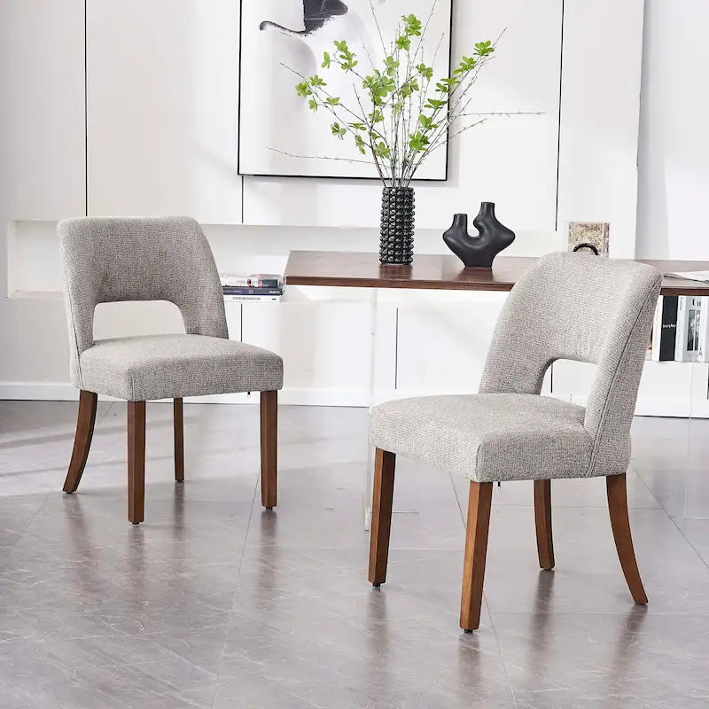 Lot de 2 chaises de salle à manger avec revêtement en tissu, design classique et moderne