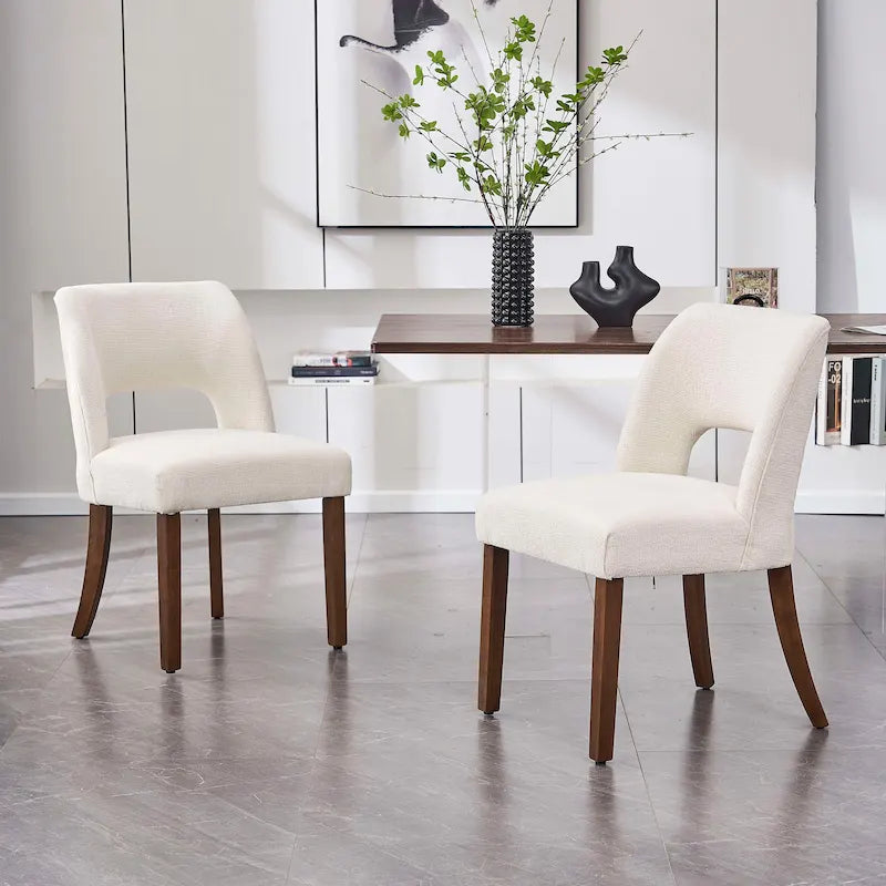 Lot de 2 chaises de salle à manger avec revêtement en tissu, design classique et moderne