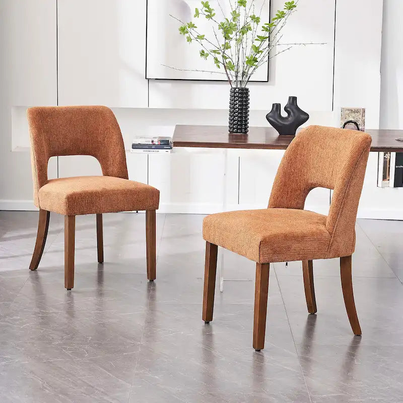 Lot de 2 chaises de salle à manger avec revêtement en tissu, design classique et moderne
