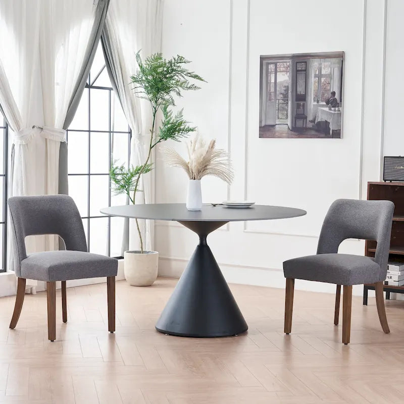 Lot de 2 chaises de salle à manger avec revêtement en tissu, design classique et moderne