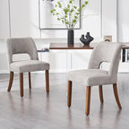 Lot de 2 chaises de salle à manger avec revêtement en tissu, design classique et moderne