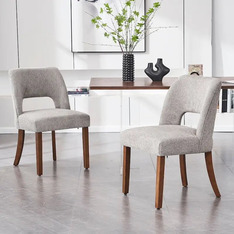 Lot de 2 chaises de salle à manger avec revêtement en tissu, design classique et moderne