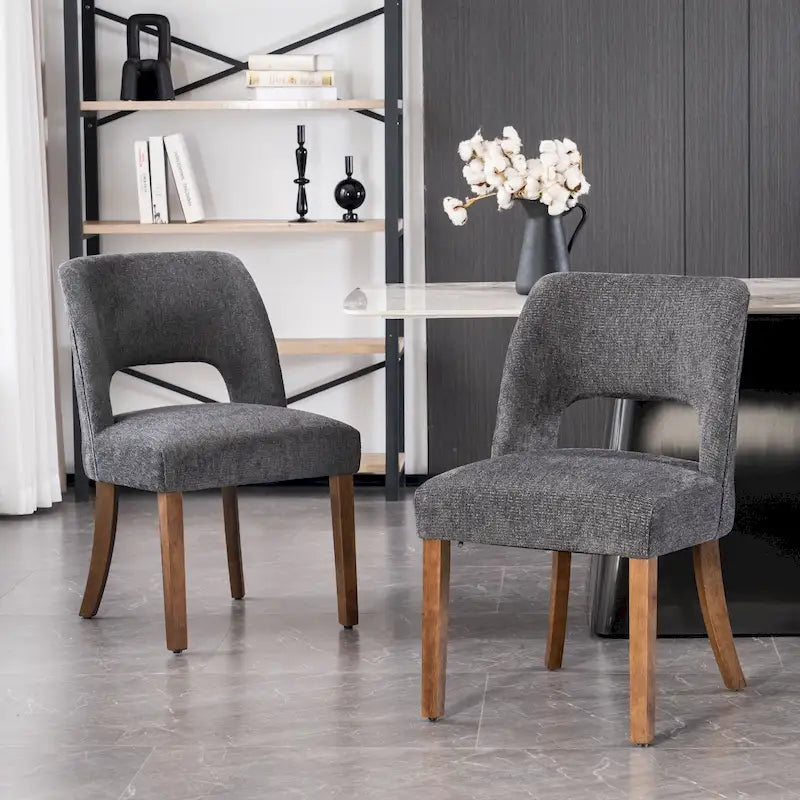Lot de 2 chaises de salle à manger avec revêtement en tissu, design classique et moderne
