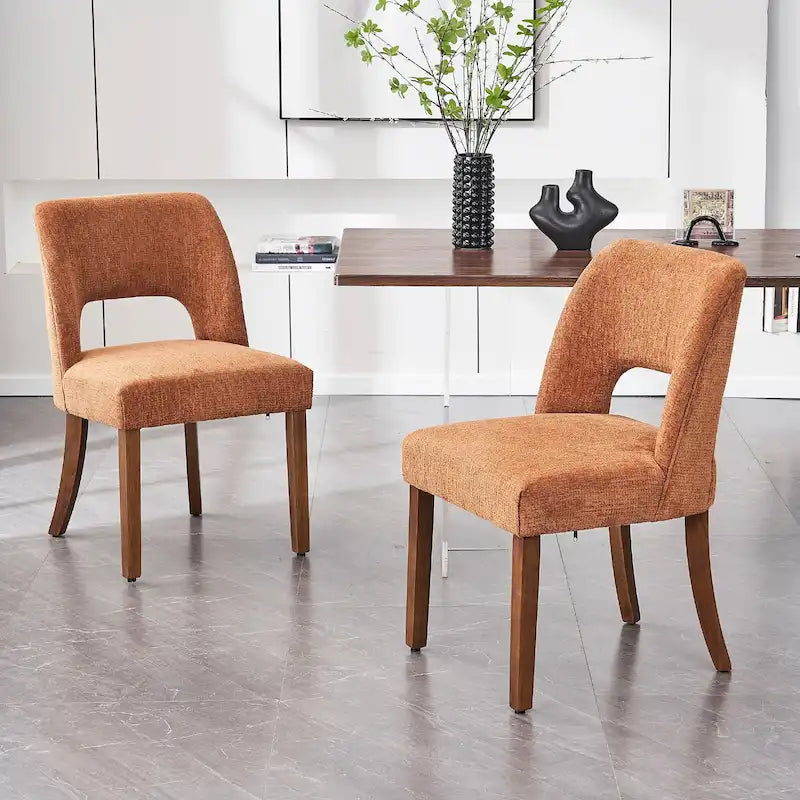 Lot de 2 chaises de salle à manger avec revêtement en tissu, design classique et moderne