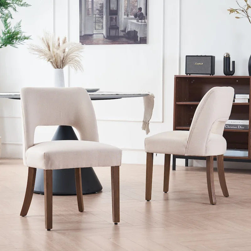 Lot de 2 chaises de salle à manger avec revêtement en tissu, design classique et moderne