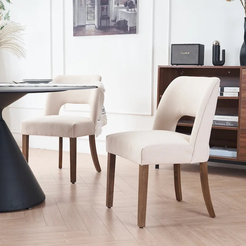 Lot de 2 chaises de salle à manger avec revêtement en tissu, design classique et moderne