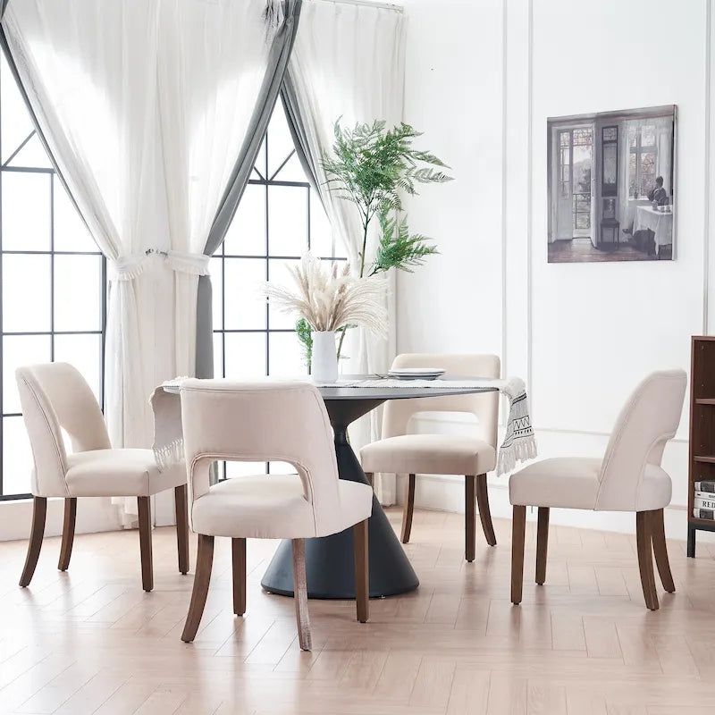 Lot de 2 chaises de salle à manger avec revêtement en tissu, design classique et moderne