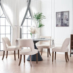 Lot de 2 chaises de salle à manger avec revêtement en tissu, design classique et moderne