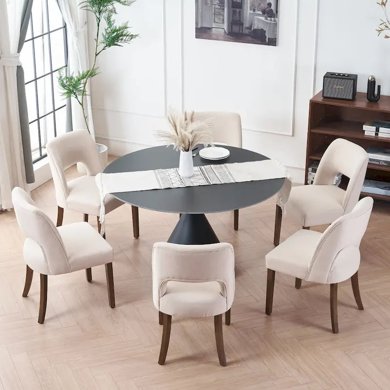 Lot de 2 chaises de salle à manger avec revêtement en tissu, design classique et moderne