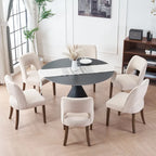 Lot de 2 chaises de salle à manger avec revêtement en tissu, design classique et moderne