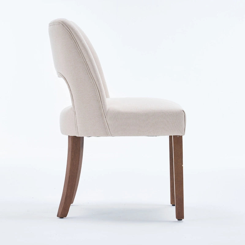 Lot de 2 chaises de salle à manger avec revêtement en tissu, design classique et moderne
