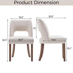 Lot de 2 chaises de salle à manger avec revêtement en tissu, design classique et moderne