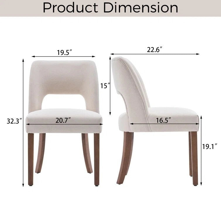 Lot de 2 chaises de salle à manger avec revêtement en tissu, design classique et moderne