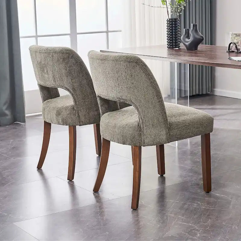 Lot de 2 chaises de salle à manger avec revêtement en tissu, design classique et moderne