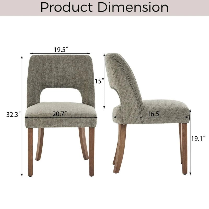 Lot de 2 chaises de salle à manger avec revêtement en tissu, design classique et moderne