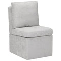 Chaise de salle à manger capitonnée en chenille avec rangement sous l'assise et roulettes