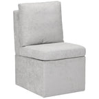Chaise de salle à manger capitonnée en chenille avec rangement sous l'assise et roulettes