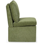 Chaise de salle à manger capitonnée en chenille avec rangement sous l'assise et roulettes