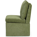 Chaise de salle à manger capitonnée en chenille avec rangement sous l'assise et roulettes