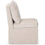 Chaise de salle à manger capitonnée en chenille avec rangement sous l'assise et roulettes