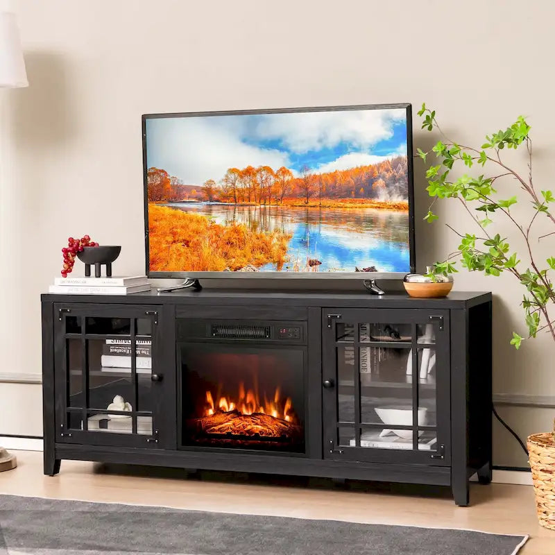 Meuble TV de cheminée de 58 po pour téléviseurs jusqu'à 65 po