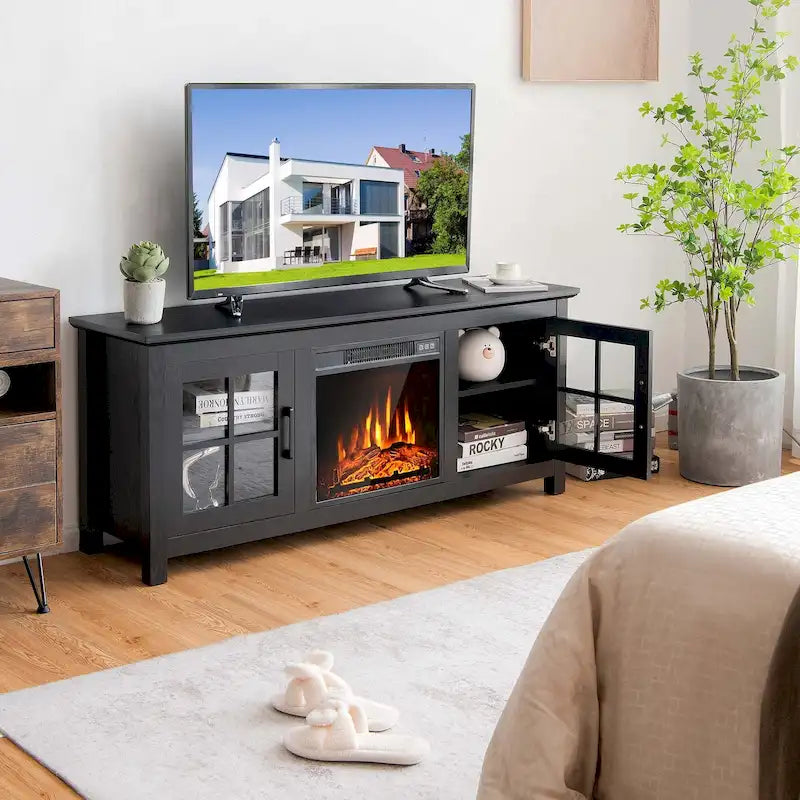 Meuble TV de cheminée de 58 po pour téléviseurs jusqu'à 65 po