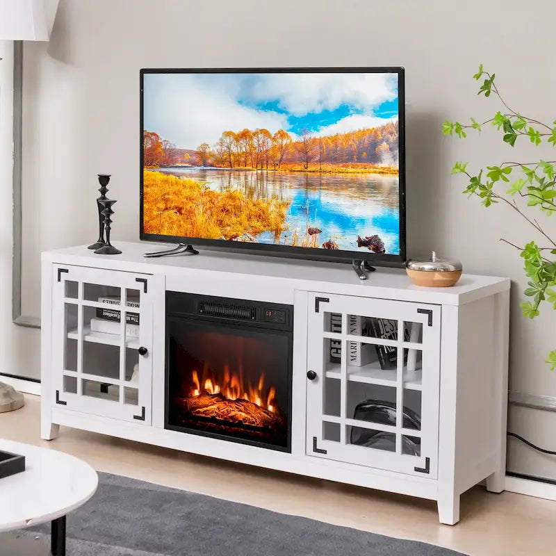 Meuble TV de cheminée de 58 po pour téléviseurs jusqu'à 65 po
