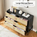 Commode en rotin naturel