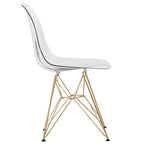 Ensemble de salle à manger 5 pièces Bristol – Table ronde 35" et 4 chaises en plastique avec base dorée