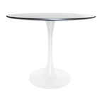 Ensemble de salle à manger 5 pièces Bristol – Table ronde 35" et 4 chaises en plastique avec base dorée