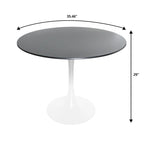 Ensemble de salle à manger 5 pièces Bristol – Table ronde 35" et 4 chaises en plastique avec base dorée