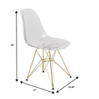 Ensemble de salle à manger 5 pièces Bristol – Table ronde 35" et 4 chaises en plastique avec base dorée