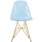 Ensemble de salle à manger 5 pièces Bristol – Table ronde 35" et 4 chaises en plastique avec base dorée