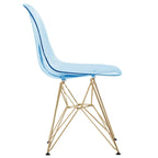 Ensemble de salle à manger 5 pièces Bristol – Table ronde 35" et 4 chaises en plastique avec base dorée