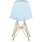 Ensemble de salle à manger 5 pièces Bristol – Table ronde 35" et 4 chaises en plastique avec base dorée