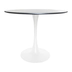 Ensemble de salle à manger 5 pièces Bristol – Table ronde 35" et 4 chaises en plastique avec base dorée