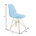 Ensemble de salle à manger 5 pièces Bristol – Table ronde 35" et 4 chaises en plastique avec base dorée