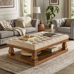 Gdansk Linen Baluster Rectangular Ottoman