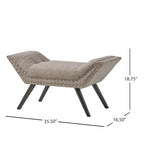 Banc ottoman en tissu capitonné