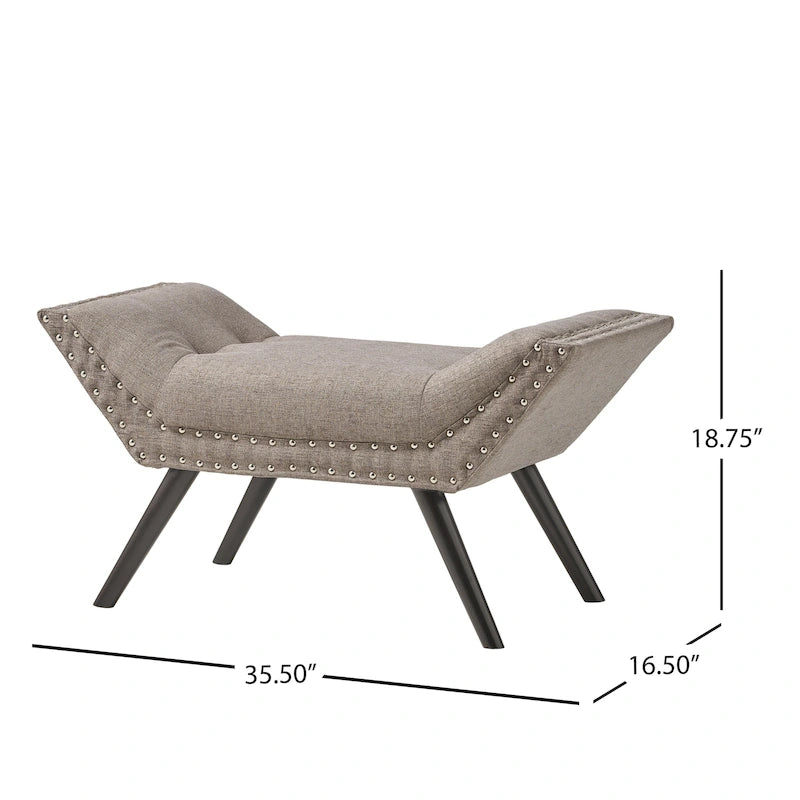 Banc ottoman en tissu capitonné