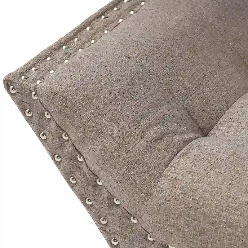 Banc ottoman en tissu capitonné