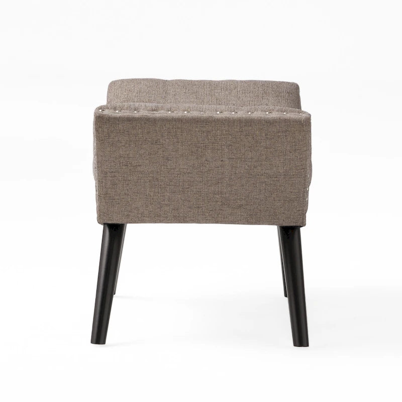 Banc ottoman en tissu capitonné