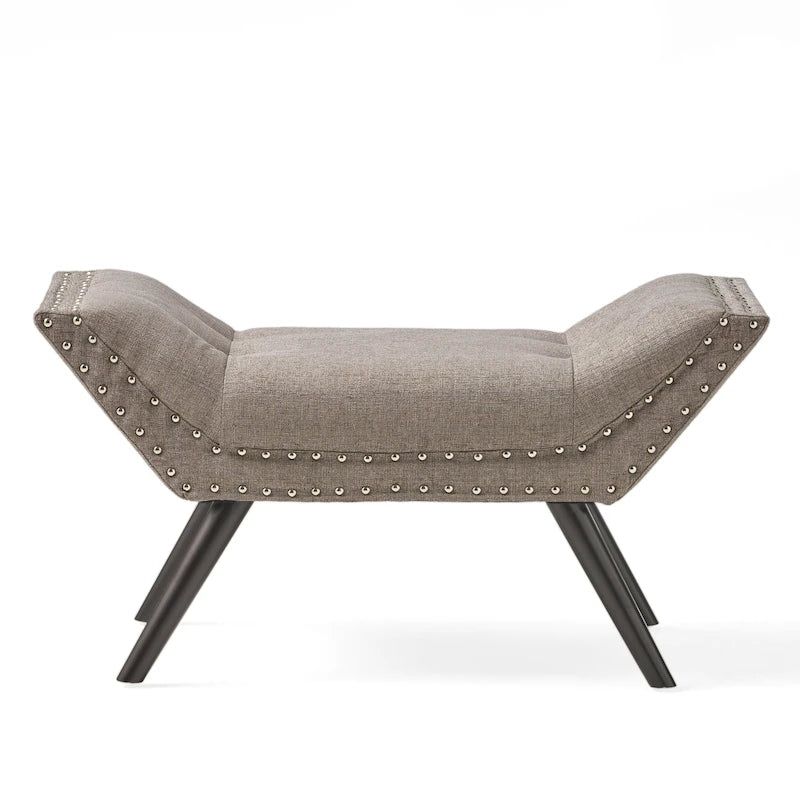 Banc ottoman en tissu capitonné