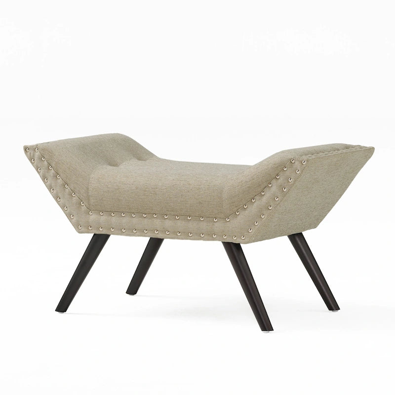 Banc ottoman en tissu capitonné