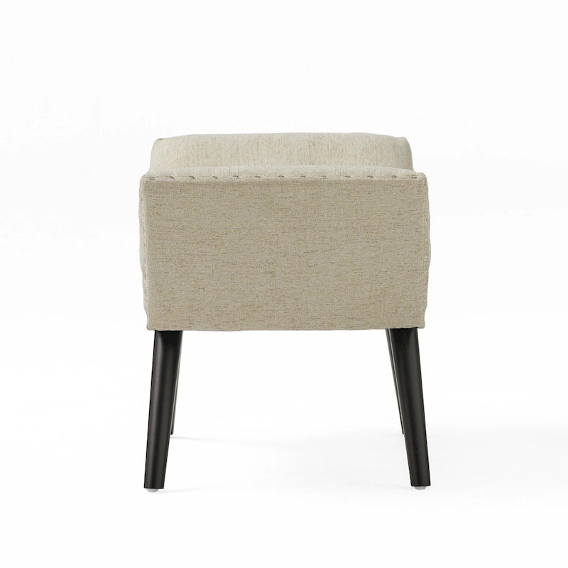 Banc ottoman en tissu capitonné