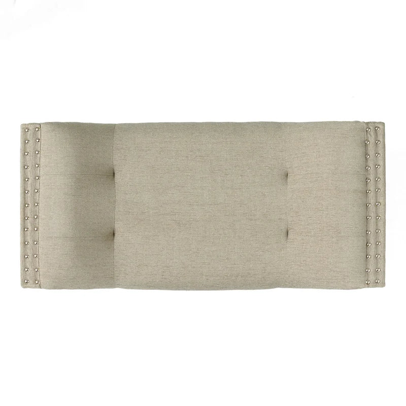 Banc ottoman en tissu capitonné