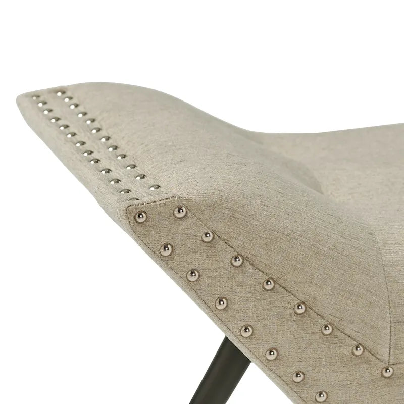 Banc ottoman en tissu capitonné